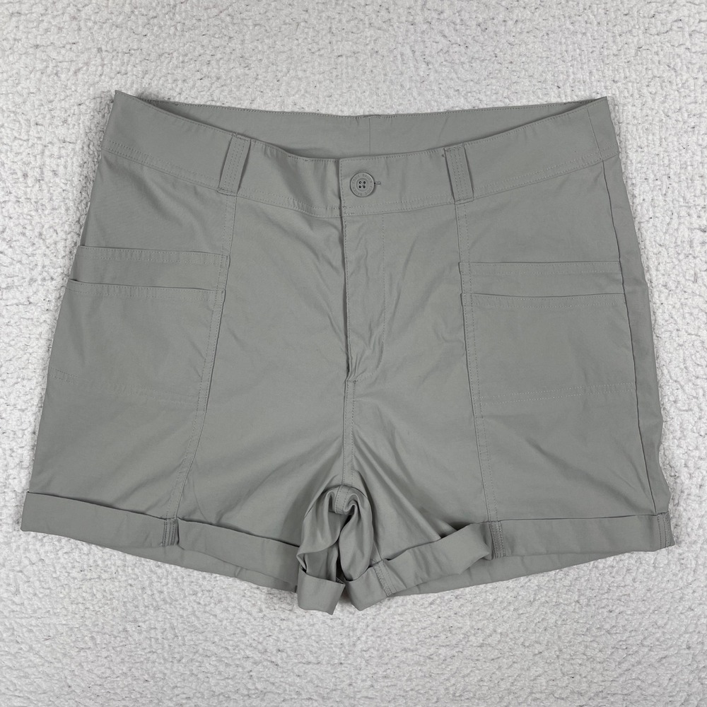 Eddie‎ Bauer Cargo Shorts Womens 14 Gray Stretch Utility Hiking Camping Gorpcore